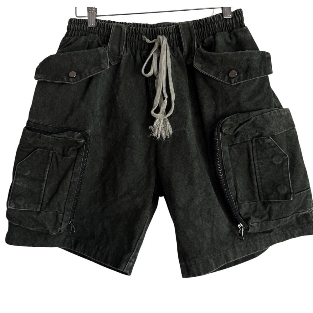 AELFRIC EDEN Men's Baggy Green‎ Pocket Drawstring Shorts Size M Streetwear Y2K